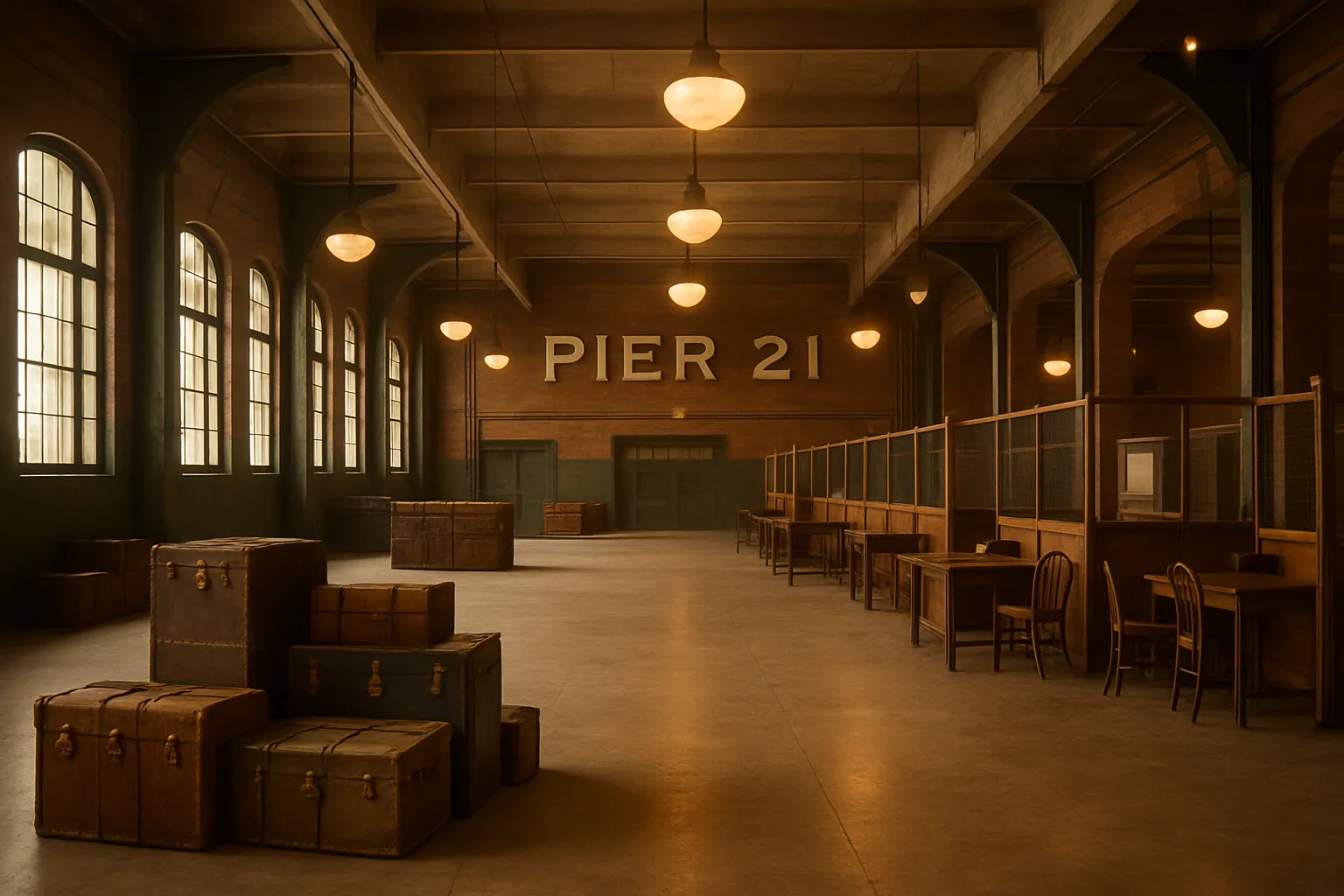 Historic Pier 21 immigration hall in Halifax Nova Scotia