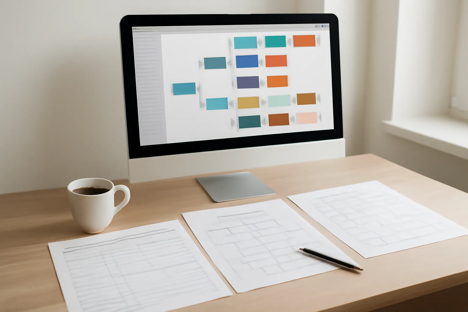 Organized genealogy research forms and family documents