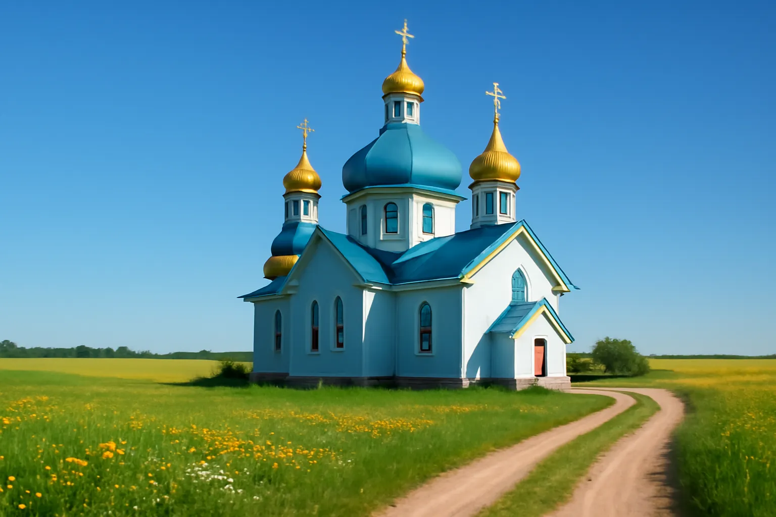 Ukrainian church and community in rural Manitoba
