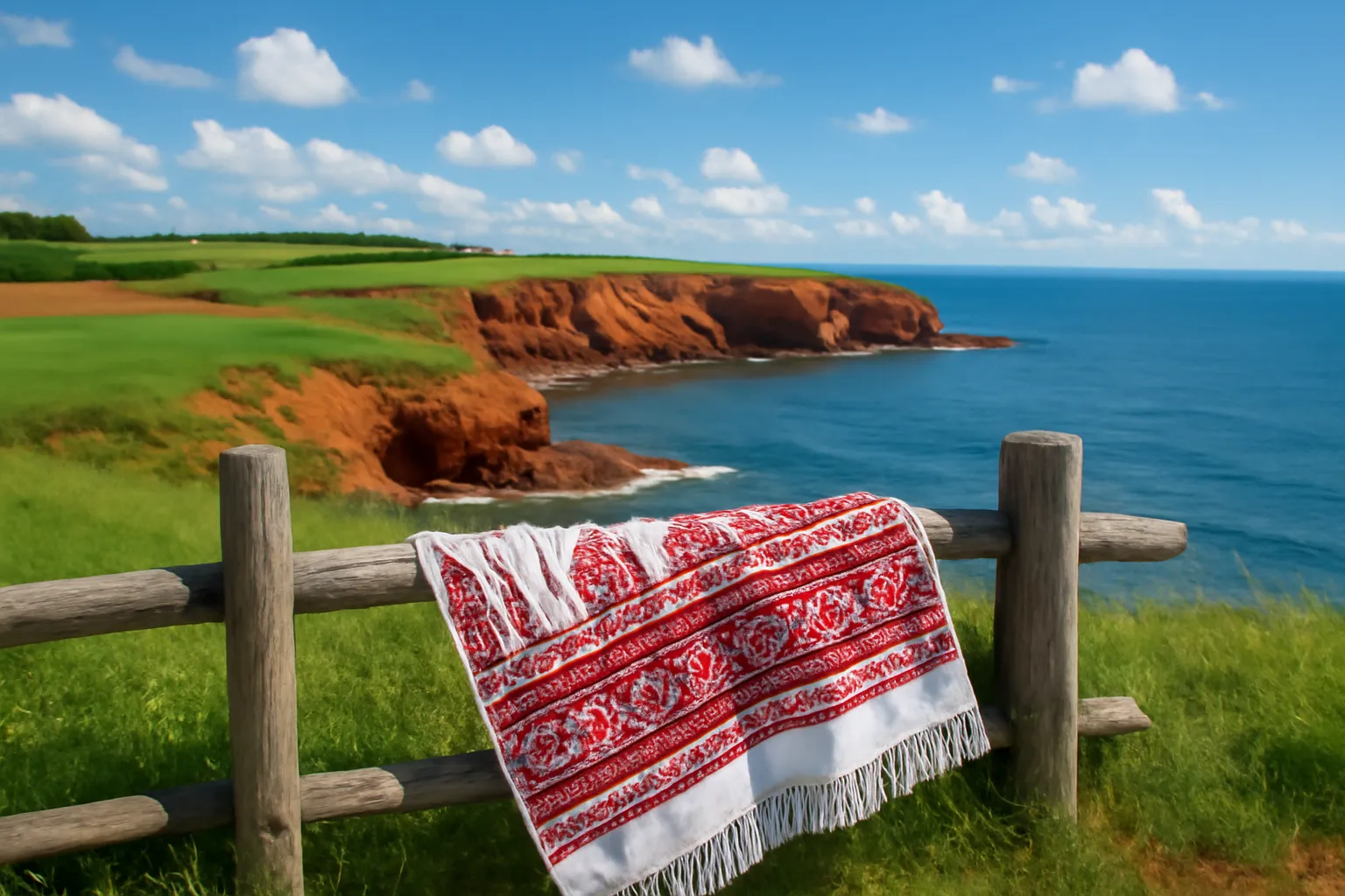 Ukrainian cultural items including traditional embroidery and musical instruments